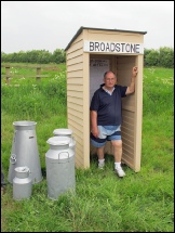 Broadstone shelter in original position with David Butterfield